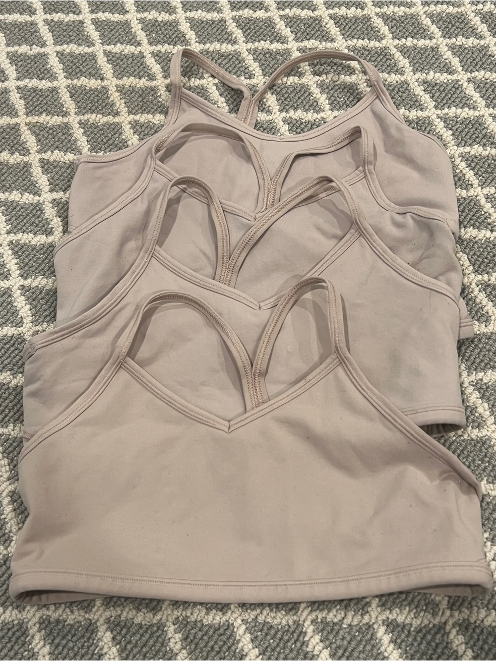 Bundle of 4 Athleta Girl XL Size 14 Racerback Sports Bras in Nude/Blush